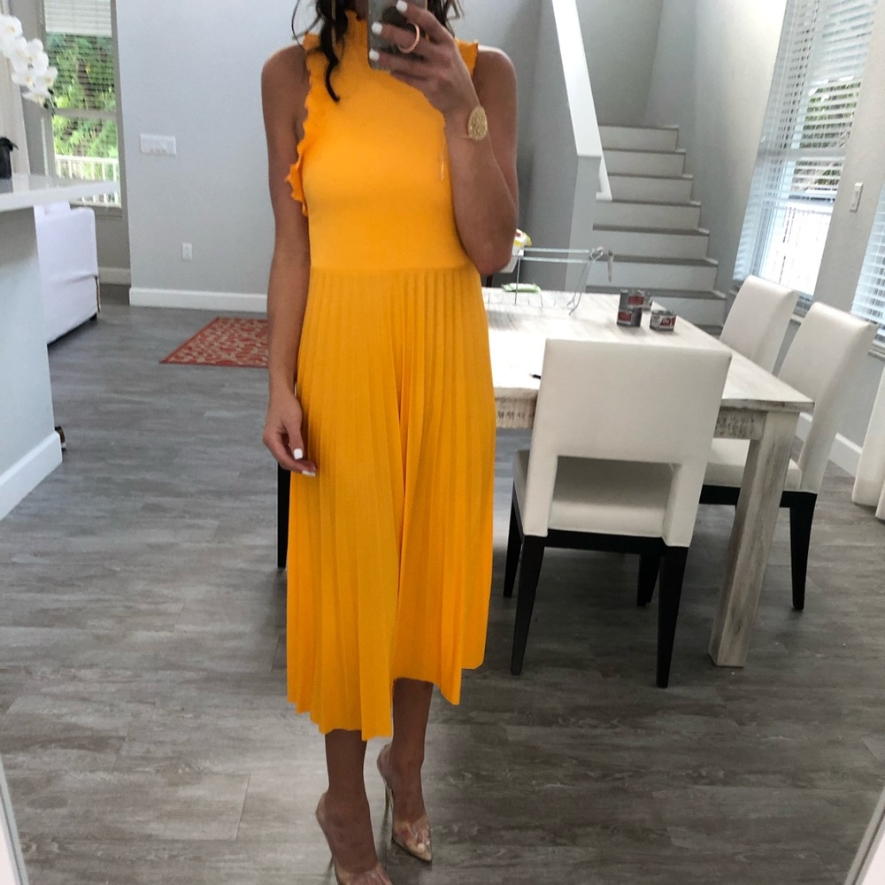 Tangerine Sleeveless Midi Dress